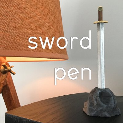 Sword Pen!  (redesigned rock) | 3d print model