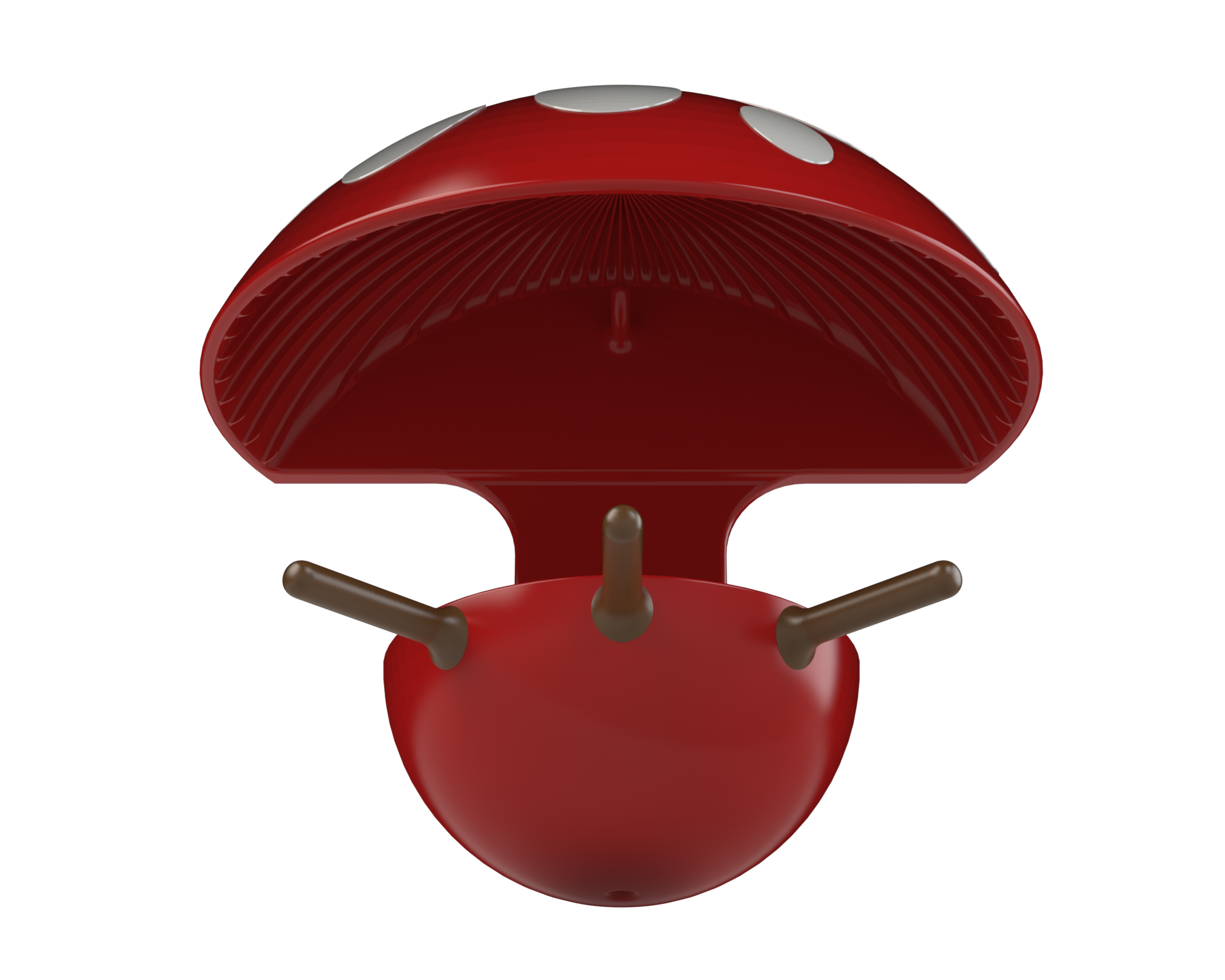 Multicolor mushroom fat ball birdhouse feeder