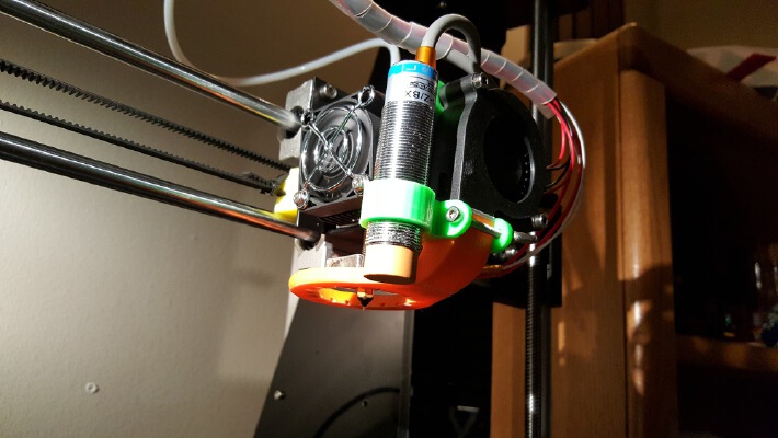 Beefier Prusa i3 circular fan with 18mm inductive sensor support | 3d print model