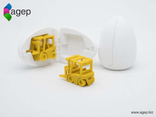 Surprise Egg #2 - Tiny Fork Lift | 3d print model