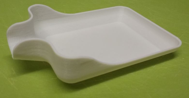 Small parts trays with pouring spout