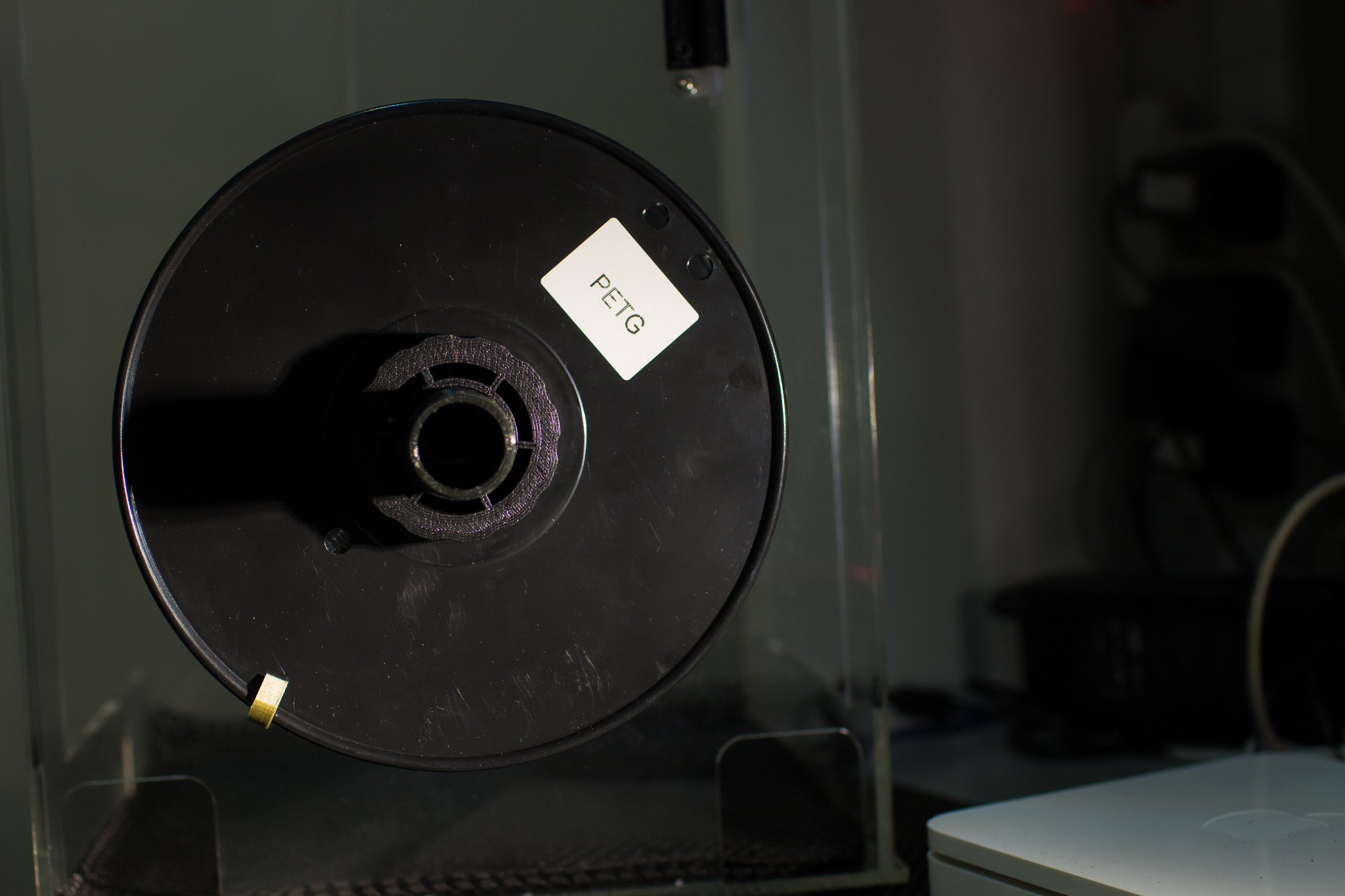Universal Smooth Rolling Spool Holder for 3D Print Filament (enclosed case or wall mount use)