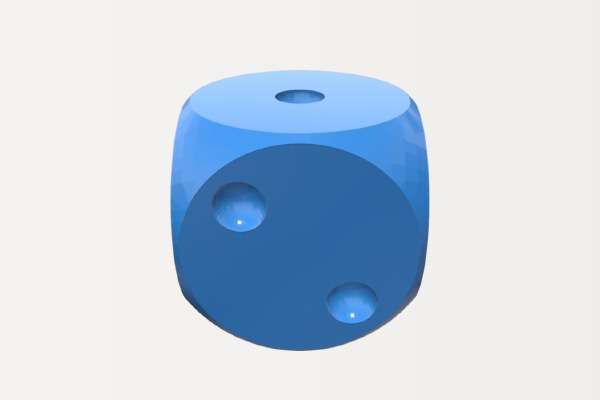 Earring with a dice - Würfelohrring | 3d print model