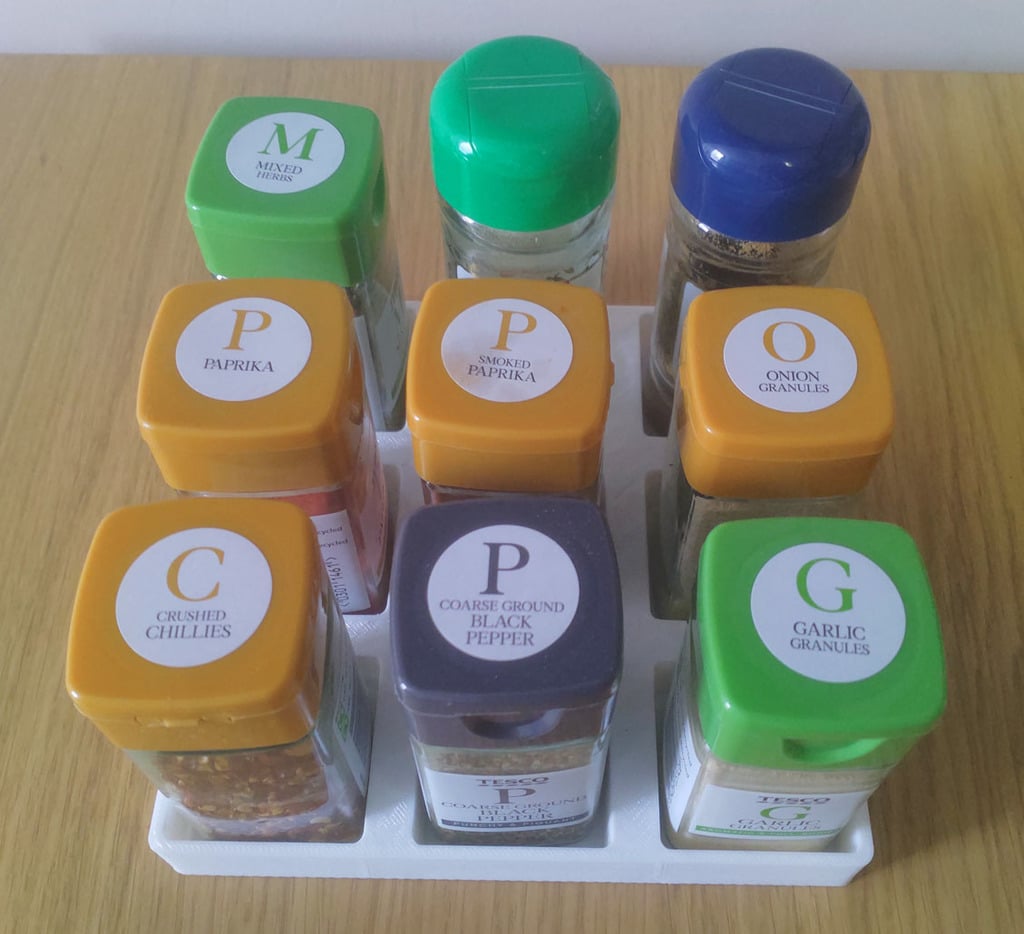 Spice rack - numerous variants + parametric + source file