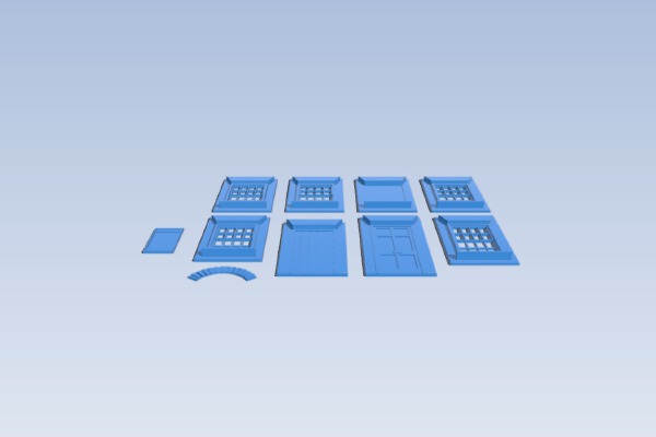 OO_HO Yard Office Doors and windows | 3d print model