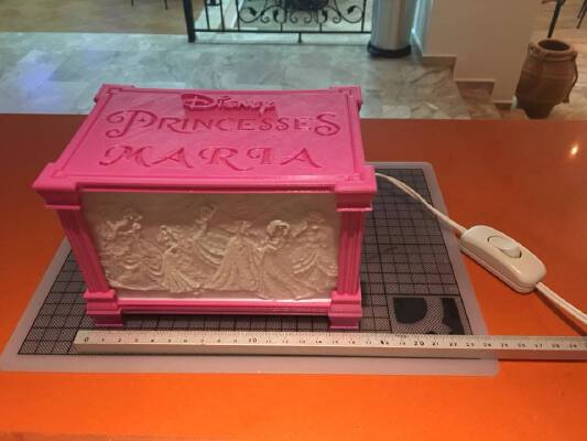 Disney Princesses Lithophane Box | 3d print model