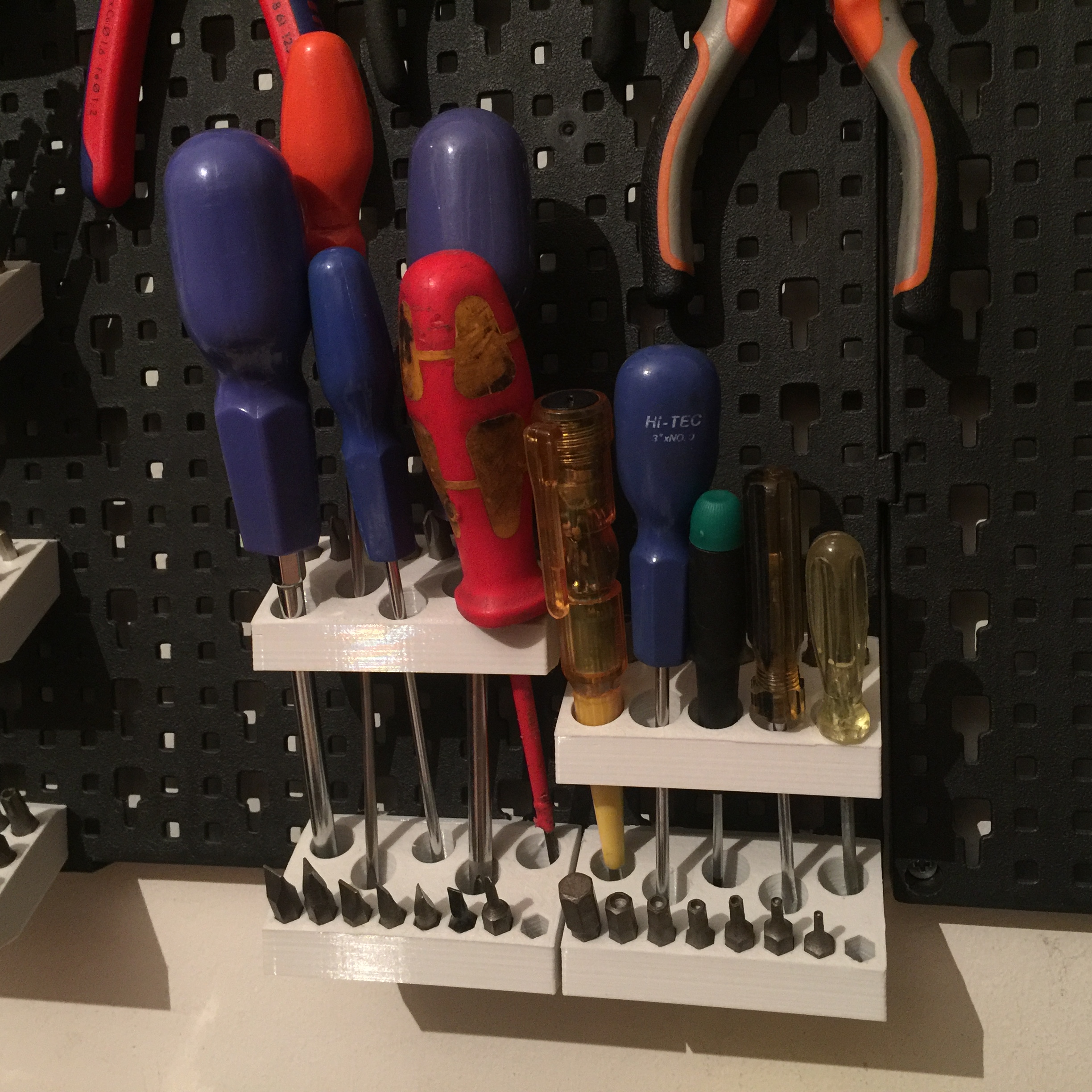 Screwdrivers holders for Lidl's Powerfix tool wall organizer