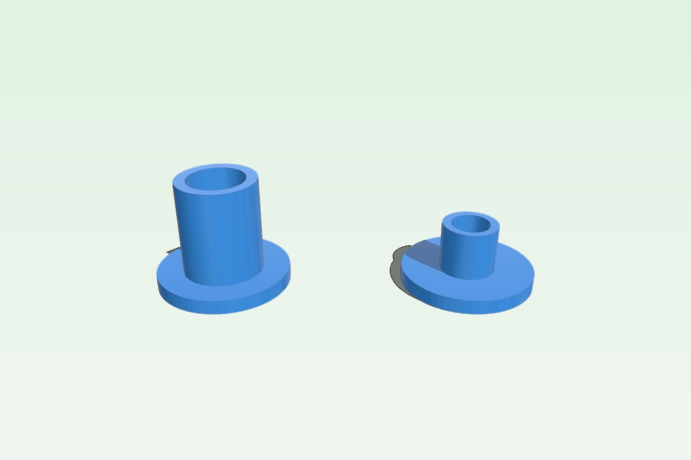 Press-fit tubing-attachment flange for CO2 bubbles experiment.