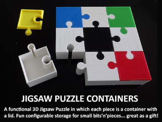 Jigsaw Puzzle Containers | 3d print model