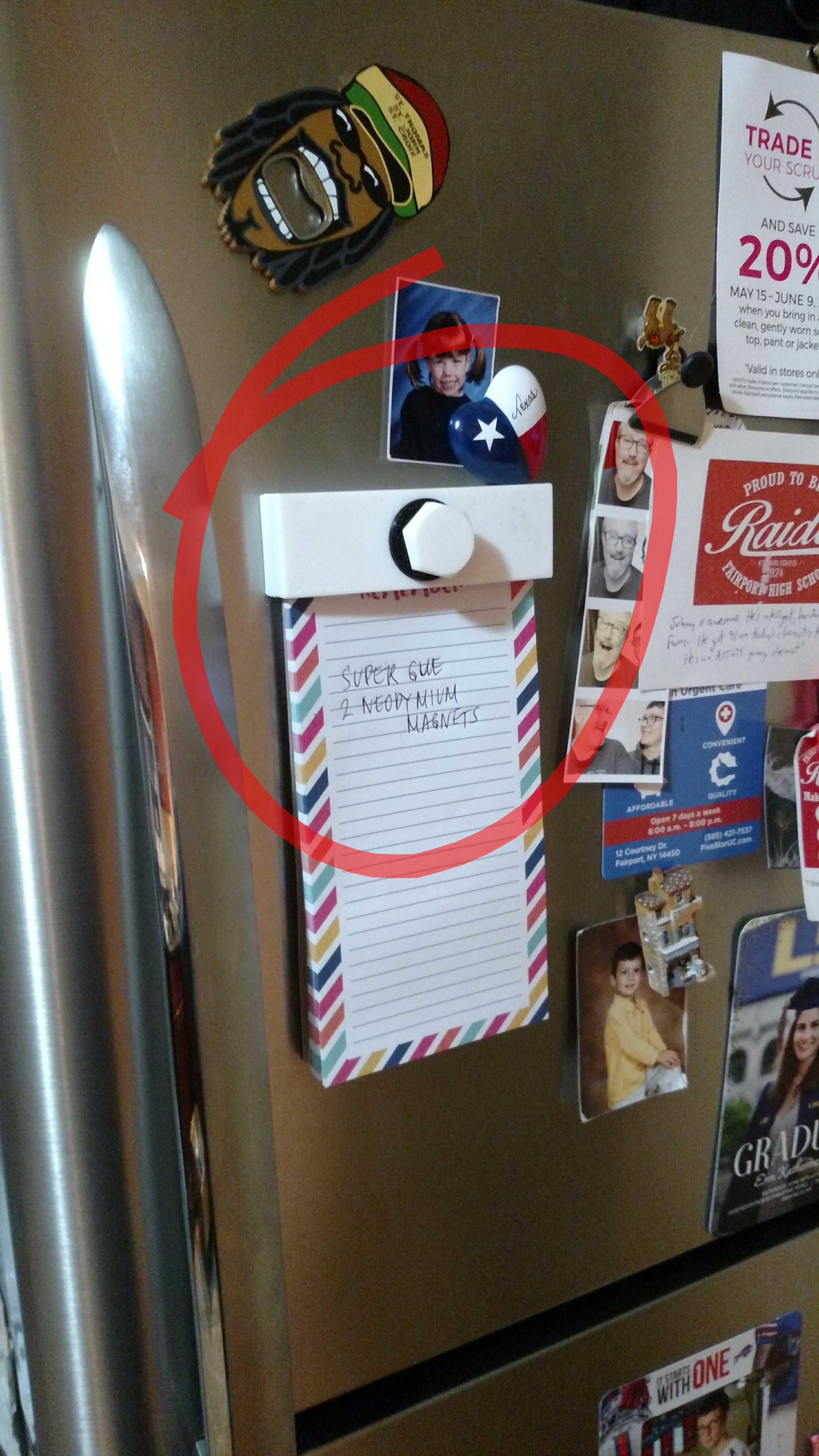 Magnetic Grocery List Holder