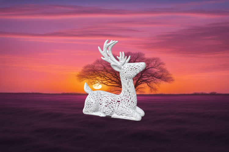 3d printed sitting deer