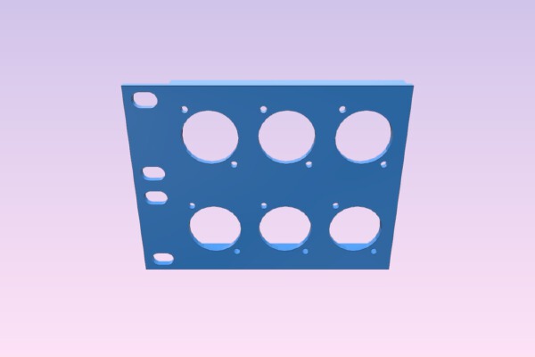Neutik panel 6 connectors | 3d print model