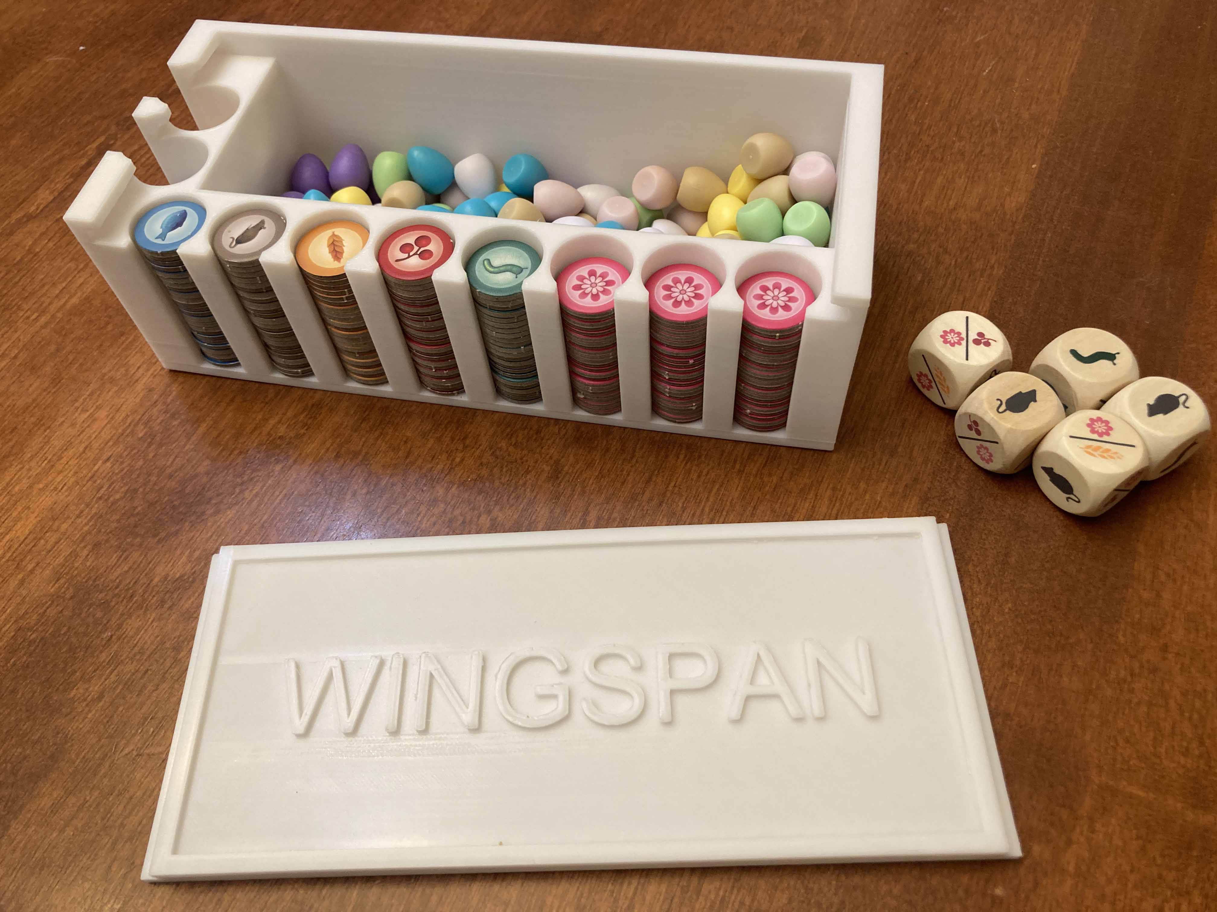 Wingspan Part Holder and Sliding Lid