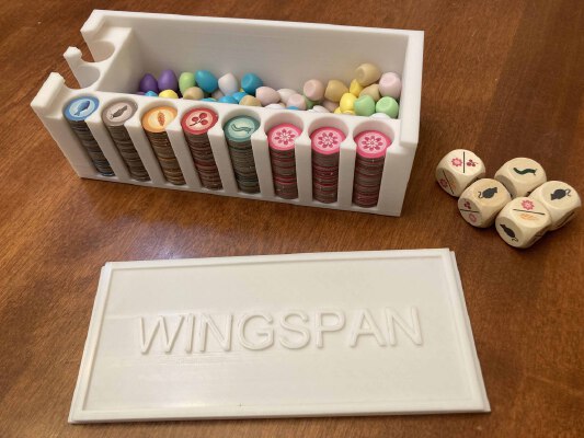 Wingspan Part Holder and Sliding Lid | 3d print model