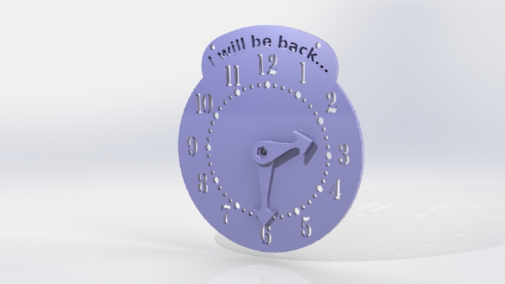 Door Sign | "I will be back" Clock | 3d print model