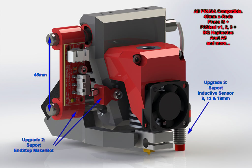 P3 Gold (Prusa) - Black Diamond Bowden E3D v5 Hotend.