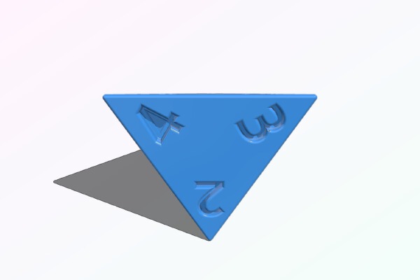 4 Sided Dice | 3d print model