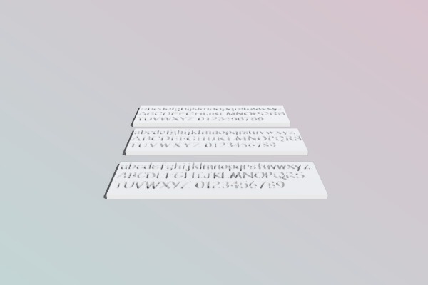 Letter and Number Stencil 1_4" | 3d print model