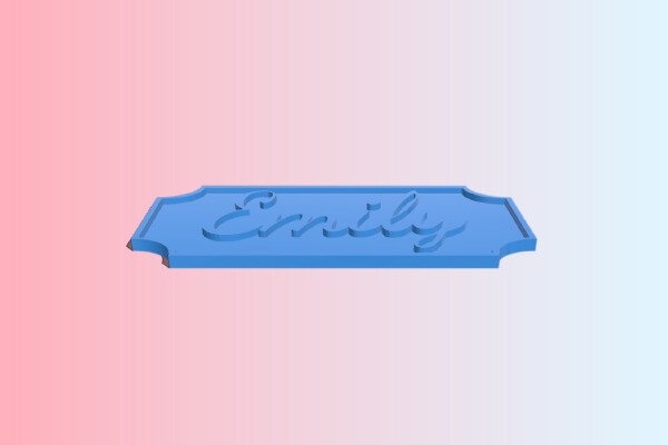 Emily Nameplate | 3d print model