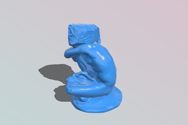 Fallen caryatid with stone at Musée Rodin, Paris, France | 3d print model