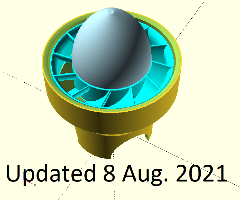 Vacuum Cleaner Turbine with 608 (Skateboard) Bearing | 3d print model