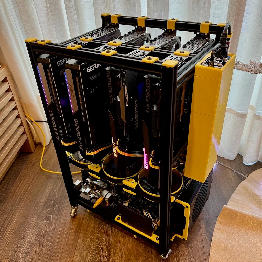 Vertical GPU Mining Rig v3 - Custom Parts