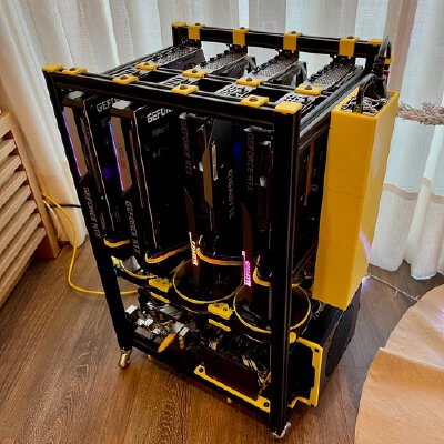 Vertical GPU Mining Rig v3 - Custom Parts | 3d print model