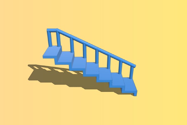 Stairs with railing | 3d print model