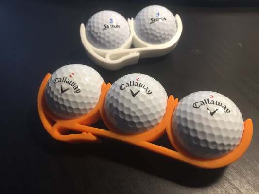 Golf Ball Belt Clip (3 balls version) | 3d print model