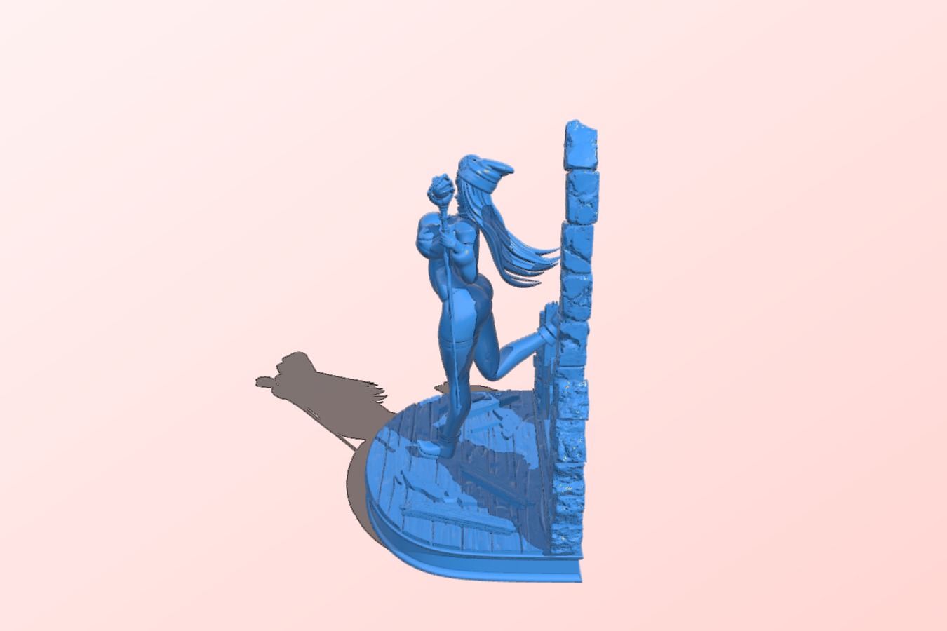 Female magician and magic wand