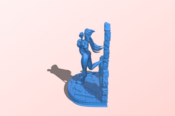 Female magician and magic wand | 3d print model