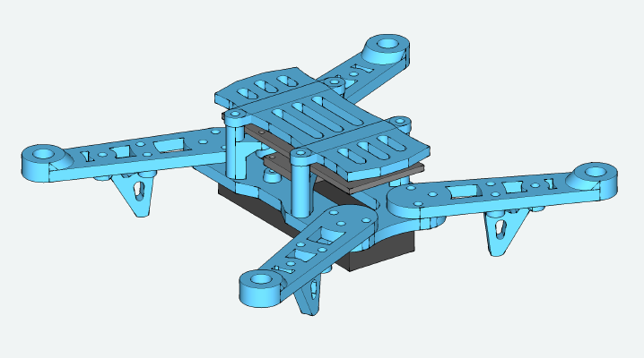 Quad Rotor Frame for Blade 200QX vitamins V.1.5 | 3d print model