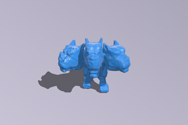 Fluffy 3-Headed Dog | 3d print model