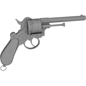 Lefaucheux M1858 3rd Type 12mm 6Shoot Round Barrel Cherry Blossom and Mt Fuji (3D Print Kit Toy Gun)
