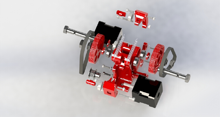 Itty Bitty Double Extruder (with mount for MakerFarm Prusa i3v) | 3d print model