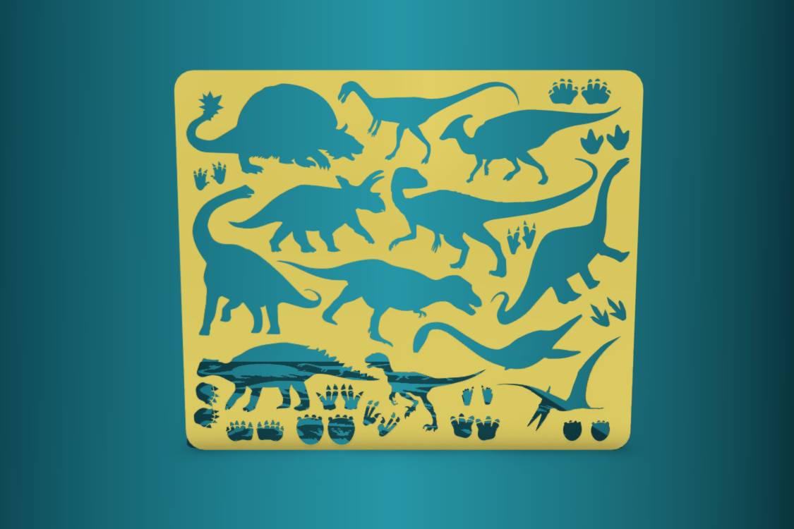 Dinosaur Stencil Sheet