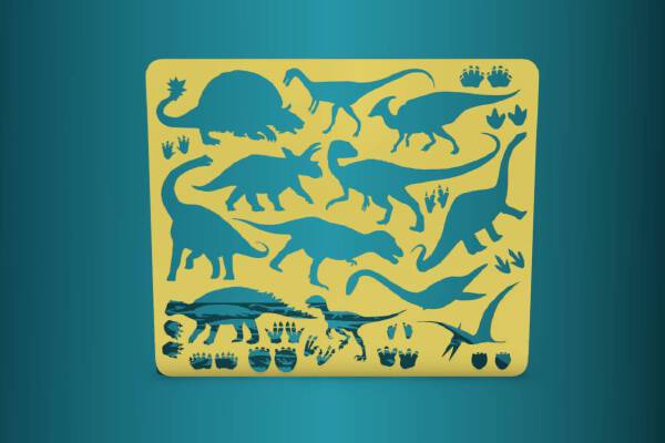 Dinosaur Stencil Sheet | 3d print model