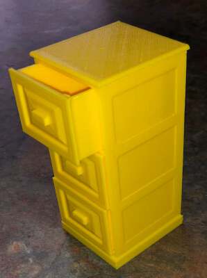 3 Drawer File Cabinet 1-12 Scale | 3d print model