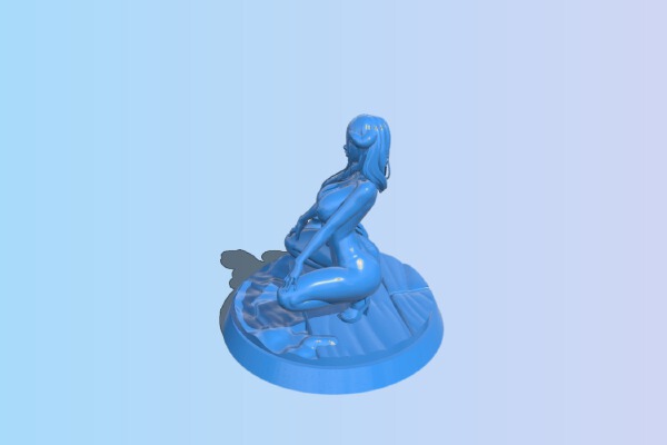 Female devil by the lake | 3d print model