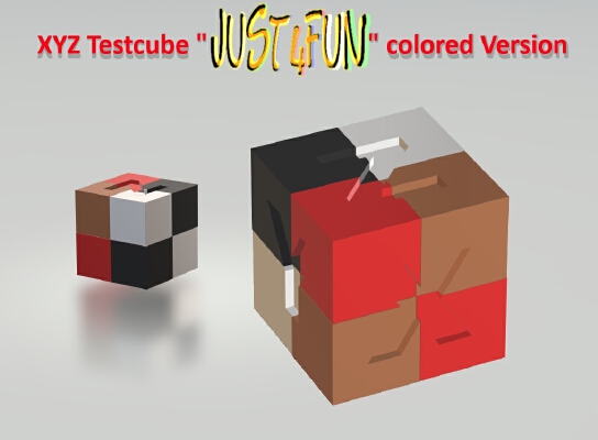 XYZ Test&Calibration Cube "Just4Fun" multimaterial_color Version | 3d print model