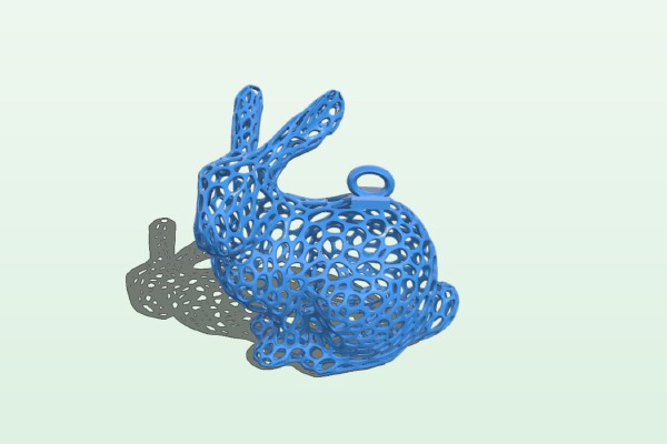 Voronoi Rabbit Keychain | 3d print model