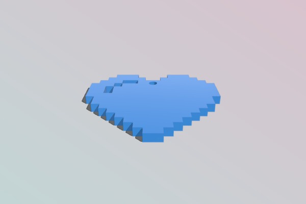 Pixel Heart | 3d print model