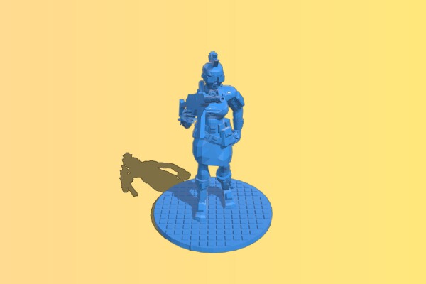 28mm ganger girl miniature | 3d print model