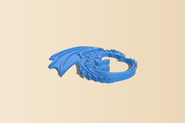 black-white dragon keychain | 3d print model