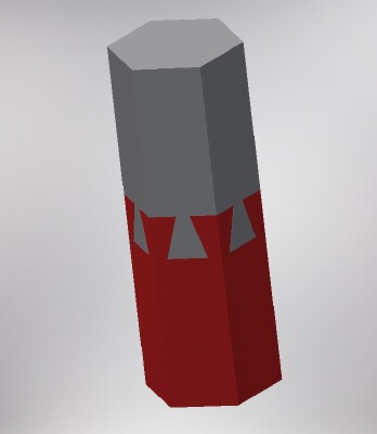 Impossible Dovetail - Hexagonal shaft | 3d print model