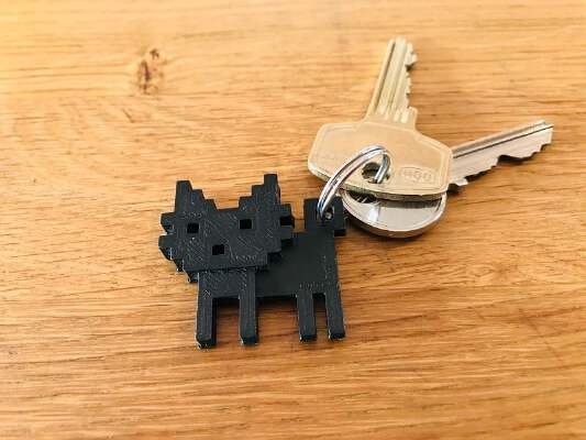 8 Bit Cat keychain | 3d print model