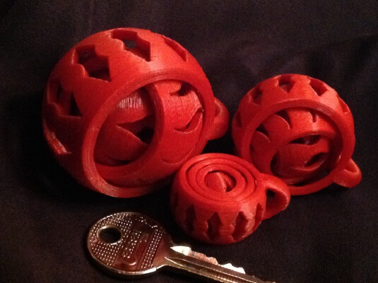 gyroscopic " open-work " keyring collection | 3d print model