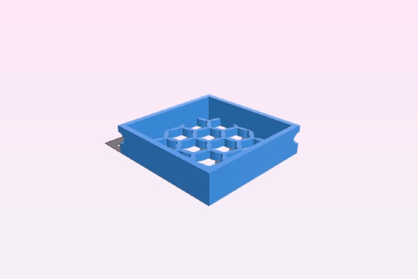 square with circles inside | 3d print model