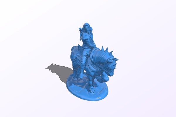 Geralt the Witcher on Horseback | 3d print model