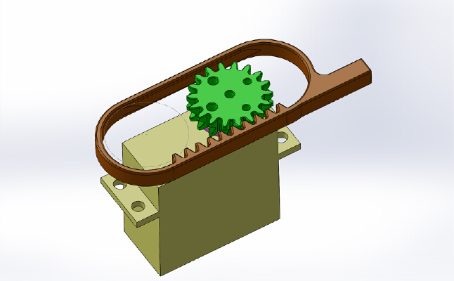 pignon_cremaillere servo | 3d print model